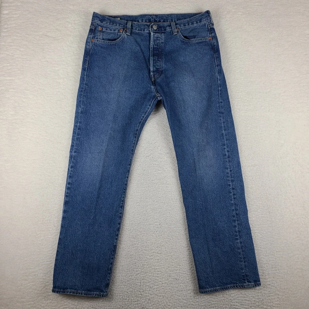 Levi's Premium Lot 501 Jeans Mens 36x30 Blue Straight Button Fly Medium Wash